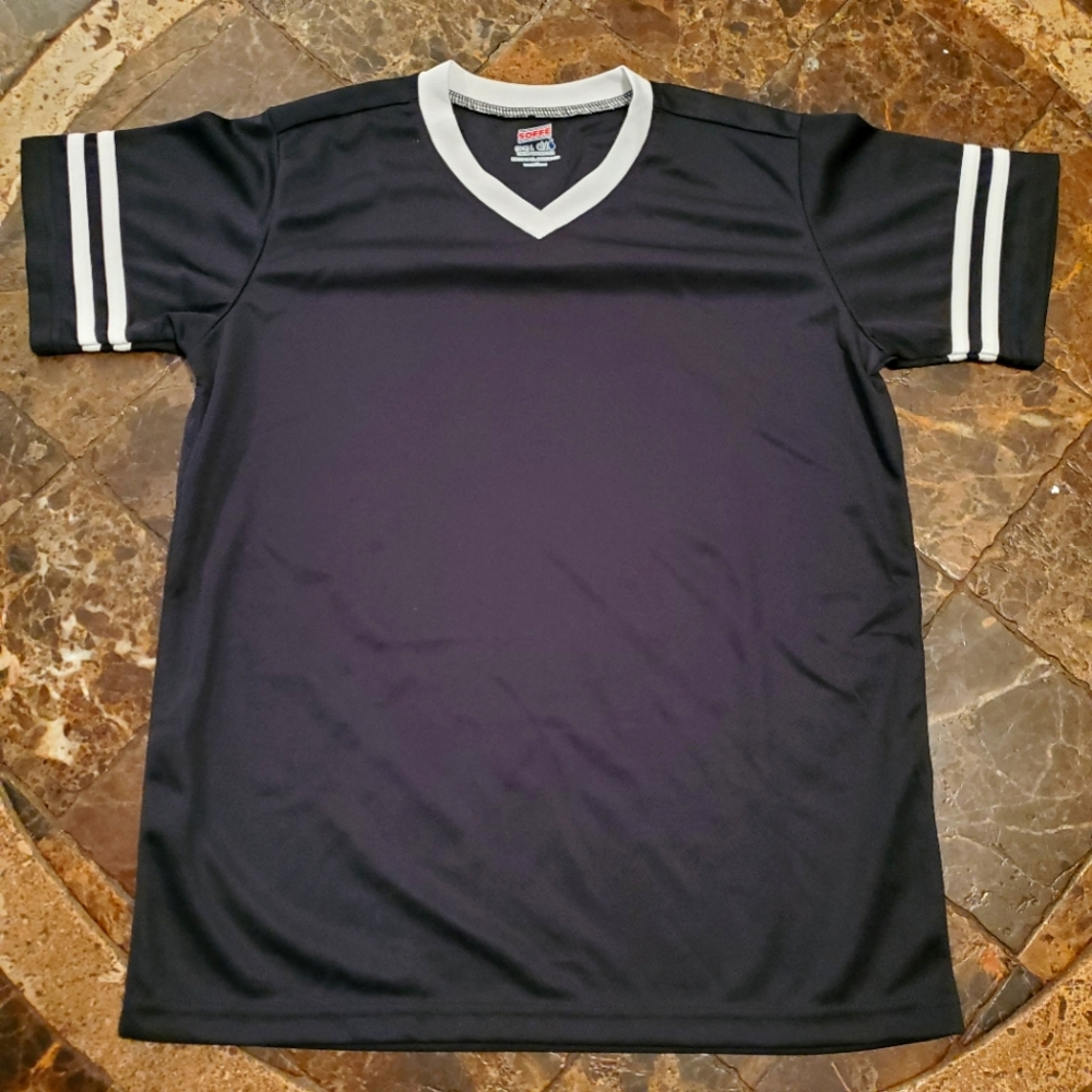 5/25 Soffe Dri Fit  Black Grey L 14-16 Shirt NWOT